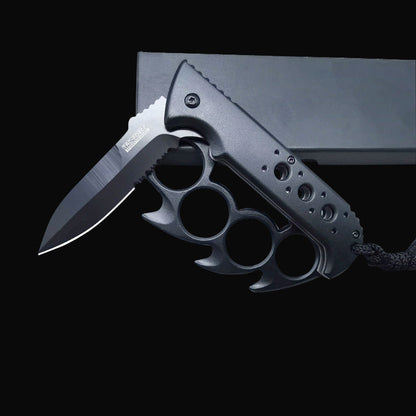 Multi-Function Survival Knife with Integrated Knuckle Duster