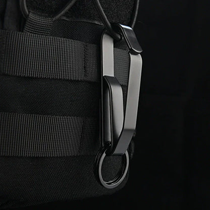 Tactical Black Steel Belt Clip Keychain for Men’s Everyday Carry