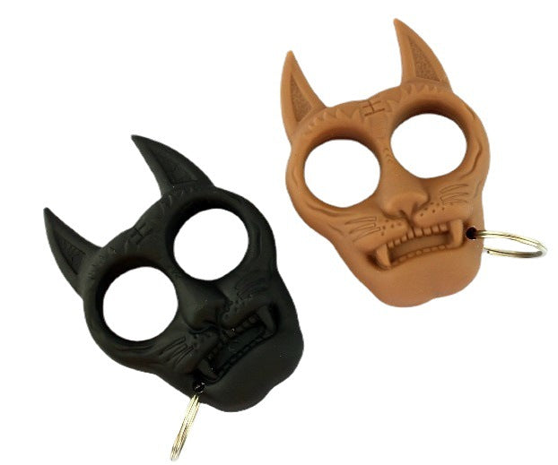 Tiger Head Keychain featuring Protective Knuckle Duster