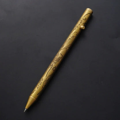 Brass Ballpoint Pen with DragonScript Engraving
