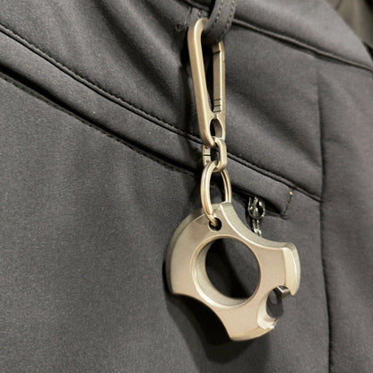 Titanium TC21 Single Finger Knuckle Duster Keychain for EDC Bike Self Defense and Opener