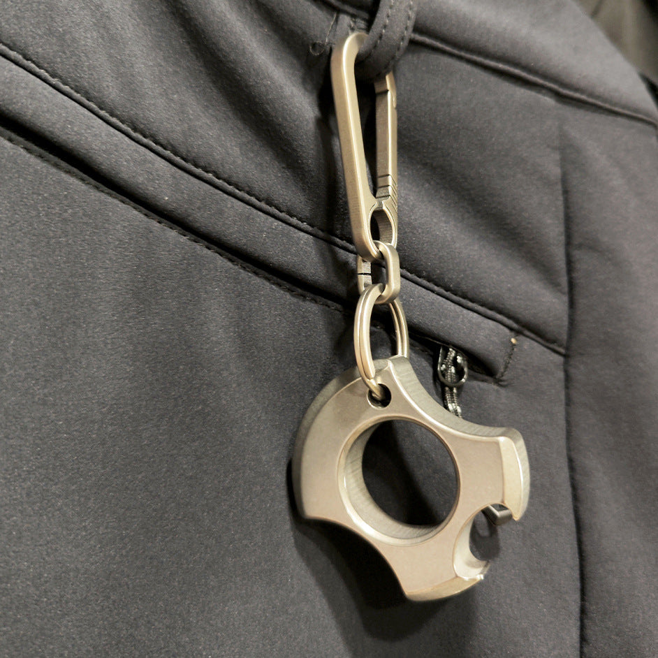 Single Finger Titanium TC21 EDC Knuckle Keychain Tool for Self Protection