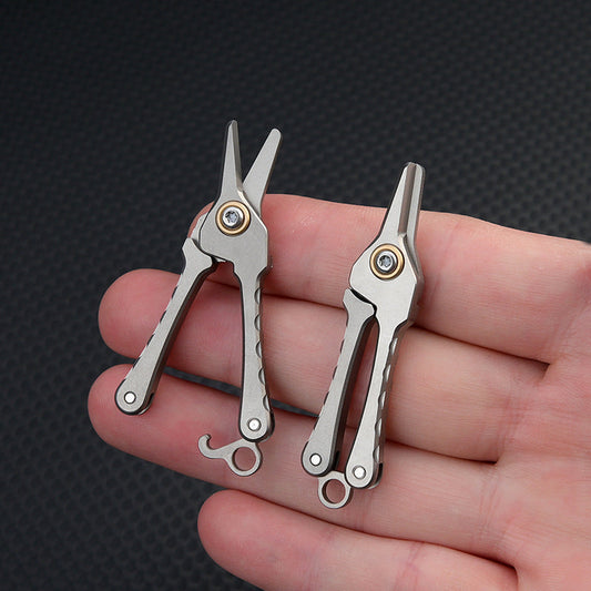 Titanium Portable Mini Scissors Keychain Tool for Hair and Beard Trimming