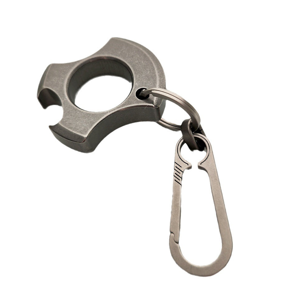 Single Finger Titanium TC21 EDC Knuckle Keychain Tool for Self Protection