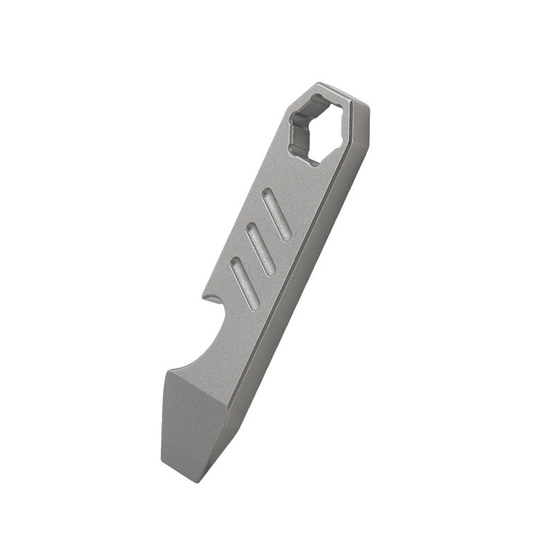 Compact TC4 Titanium Pry Tool with Key Tag Outdoor Survival Functionality
