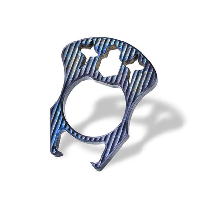 Titanium MultiTool Keychain for All-in-One EDC Knuckle Duster Functionality