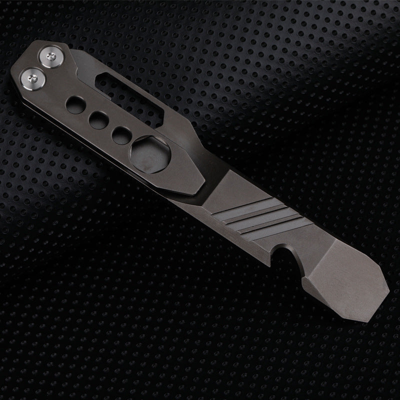 Survival EDC Multitool Titanium Wrench Pry Bar Bottle Opener Screwdriver Self Defense
