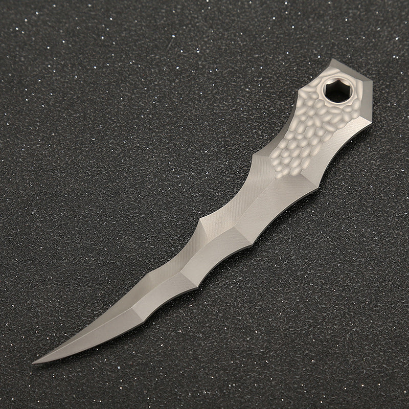 Titanium Tactical Camp Knife for Defense and Survival