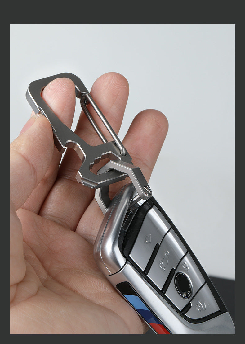 Horseshoe Titanium Key Lock Outdoor D Shape Buckle Keychain