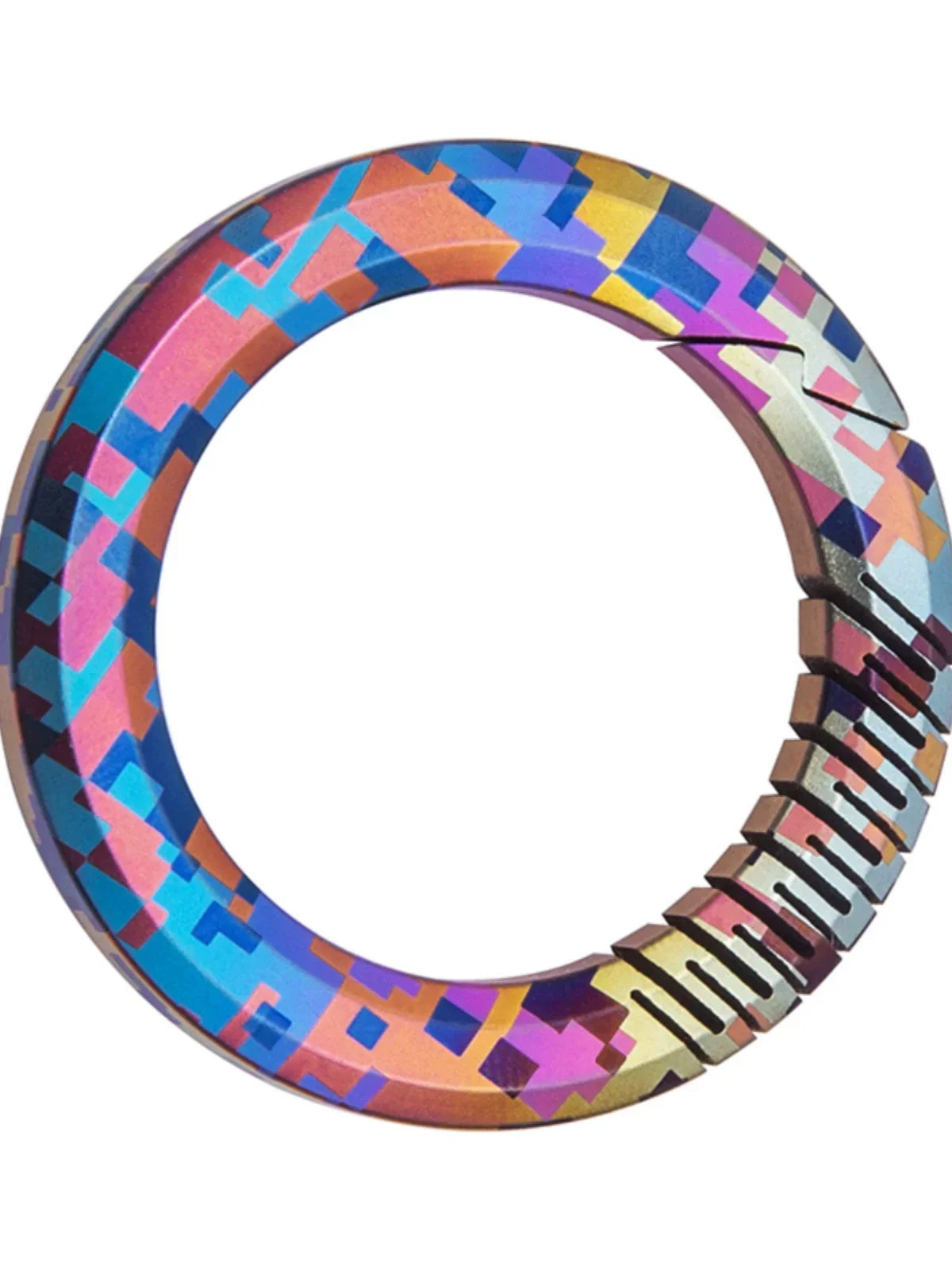 Colorful Mosaic Pattern Titanium Keychain for Elite Collectors