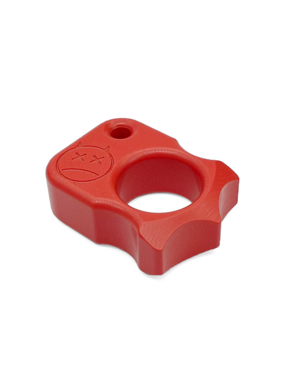Tough Red Demon G10 Knuckle Duster Keychain Design