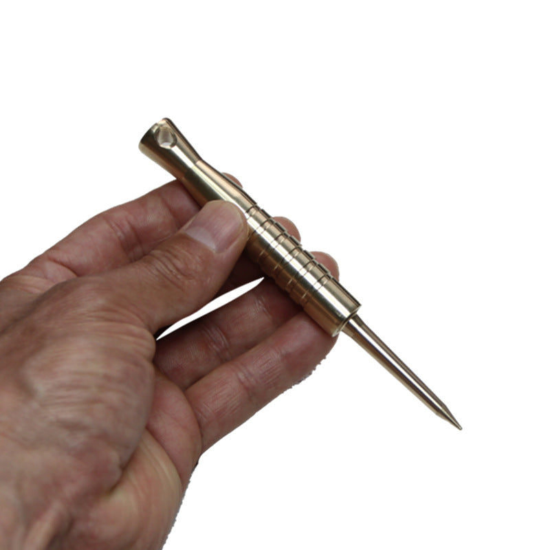 Brass Emergency Self-Defense Multi-Tool with Tactical Spike for EDC