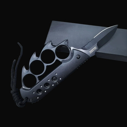 Multi-Function Survival Knife with Integrated Knuckle Duster