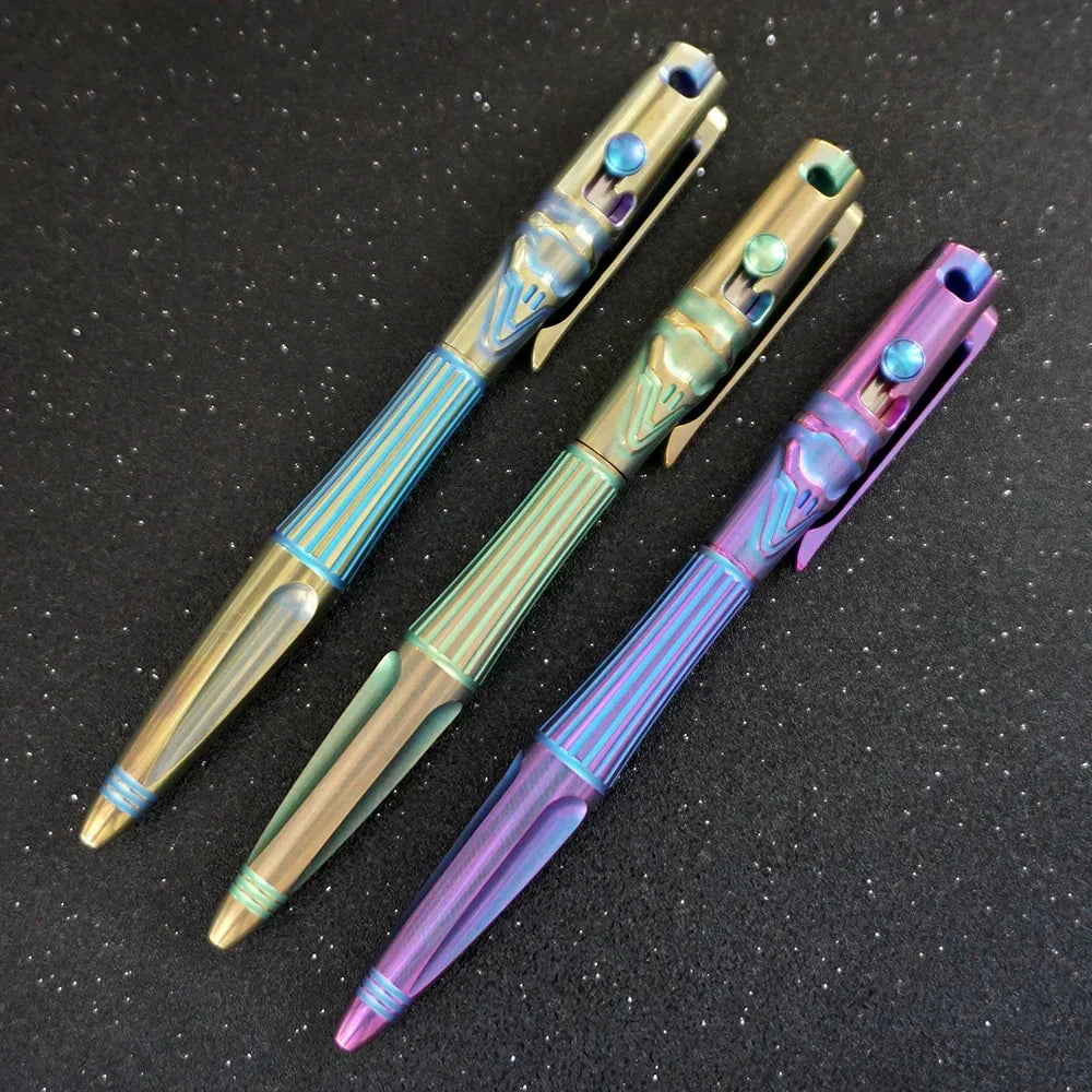 Multi-Utility Titanium Pen with Edge Defender for Tactical Use