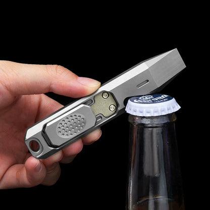 Heavy-Duty Titanium Bottle Opener with Tactical Lever