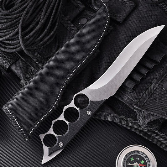 Outdoor Survival Fixed Blade Knife with Knuckle Duster Protection