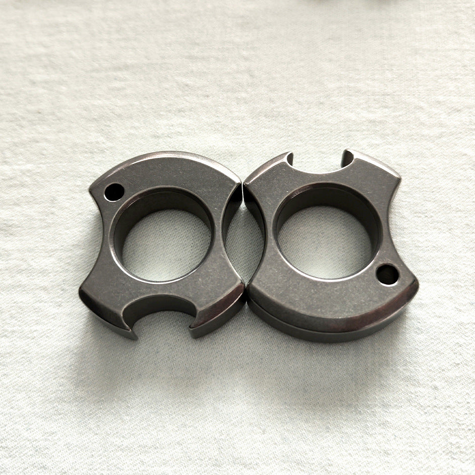 Single Finger Titanium TC21 EDC Knuckle Keychain Tool for Self Protection