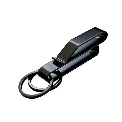 Tactical Black Steel Belt Clip Keychain for Men’s Everyday Carry