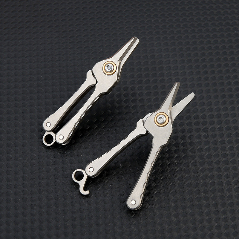 Portable Titanium Keychain Scissors for Hair and Beard Grooming
