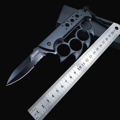 Multi-Function Survival Knife with Integrated Knuckle Duster
