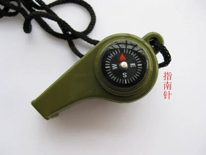 Survival Whistle with Compass and Thermometer for Outdoor Adventures