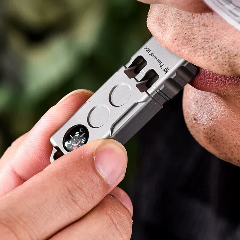 Titanium Whistle with Compass Combo for Adventurers
