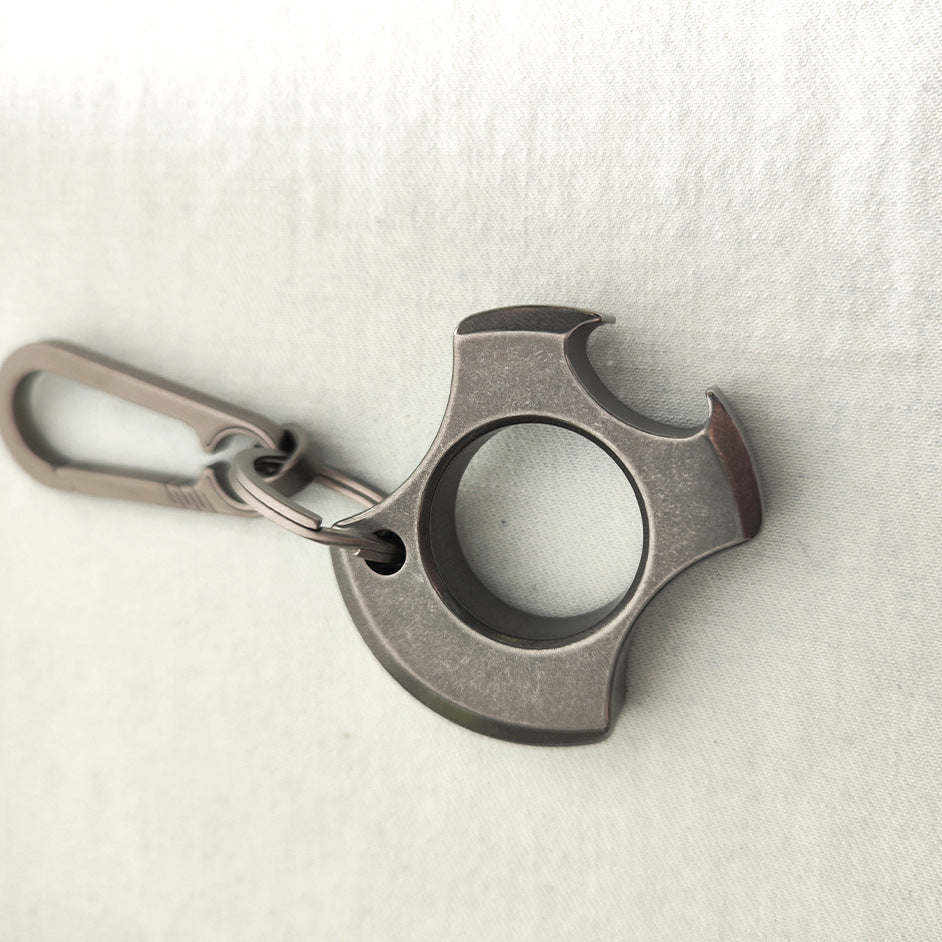 Single Finger Titanium TC21 EDC Knuckle Keychain Tool for Self Protection