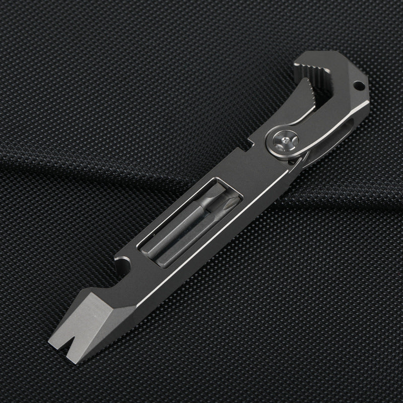 Titanium Multitool Wrench Screwdriver Pry Bar and Bottle Opener Stress Reliever