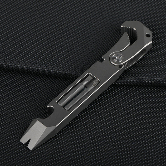 Titanium Multitool Wrench Screwdriver Pry Bar and Bottle Opener Stress Reliever