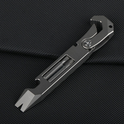 EDC Titanium Multitool Wrench Pry Bar Screwdriver Bottle Opener Stress Tool