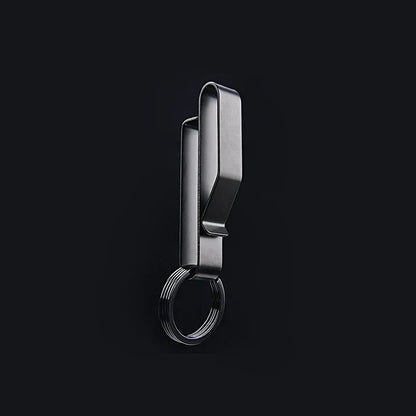 Tactical Black Steel Belt Clip Keychain for Men’s Everyday Carry