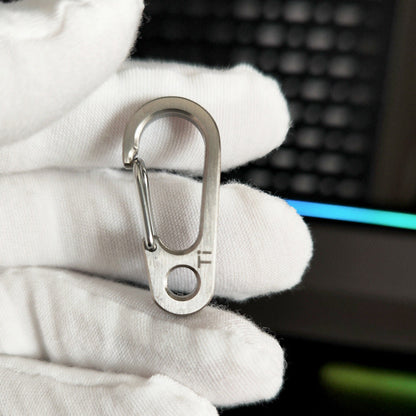 Titanium Spring-Loaded Keychain Carabiner Multi-Tool with EDC Flashlight