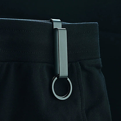 Tactical Black Steel Belt Clip Keychain for Men’s Everyday Carry