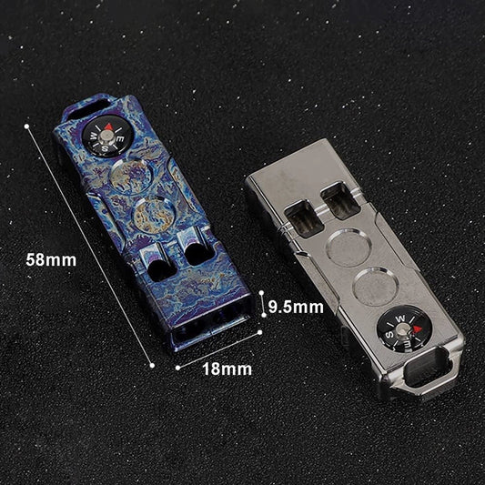 Titanium Whistle with Compass Combo for Adventurers