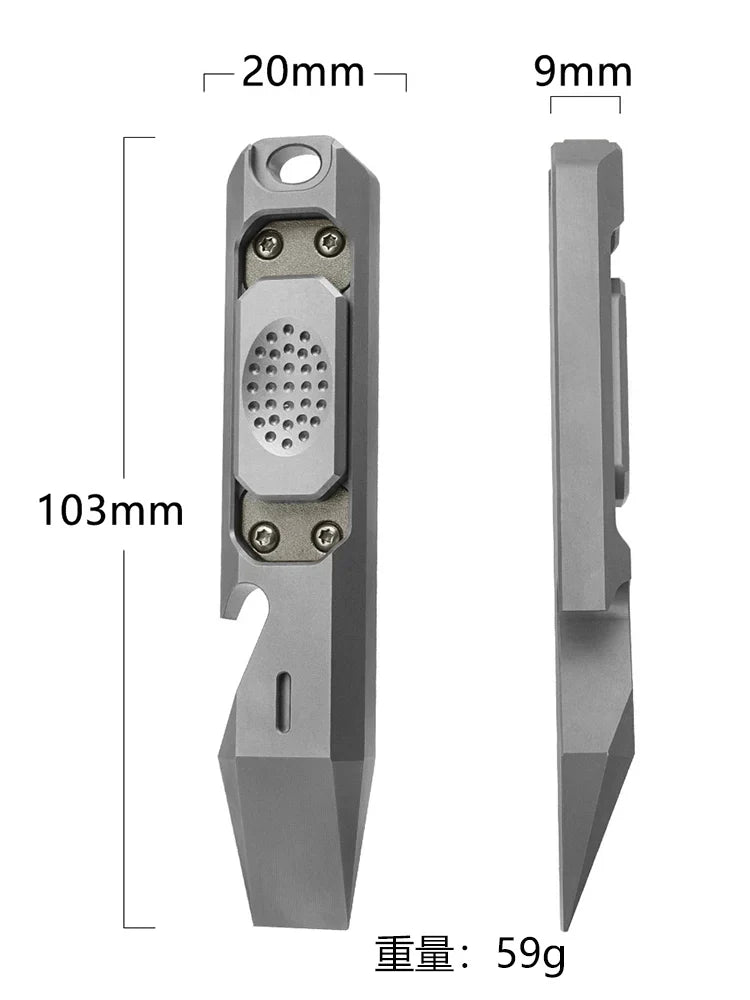 Heavy-Duty Titanium Bottle Opener with Tactical Lever