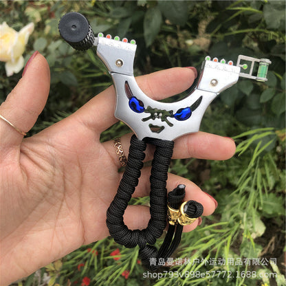 LED Equipped Metal Slingshot with Laser Sight for Outdoor Use