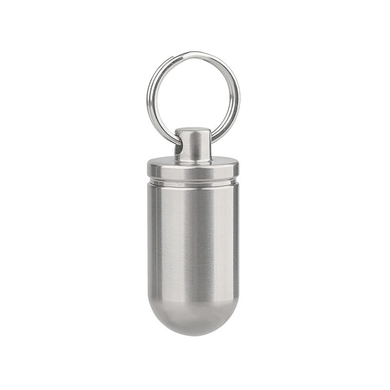 Portable Titanium Pill Box with Waterproof Keychain Design