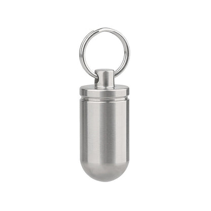 Portable Titanium Pill Box with Waterproof Keychain Design