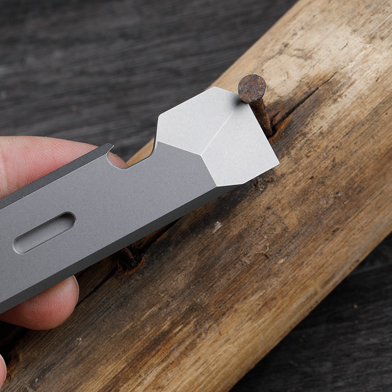 Titanium Mini Pry Tool Multi-Function Gear for Outdoor and Self-Defense Use