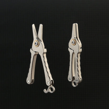 Portable Titanium Keychain Scissors for Hair and Beard Grooming
