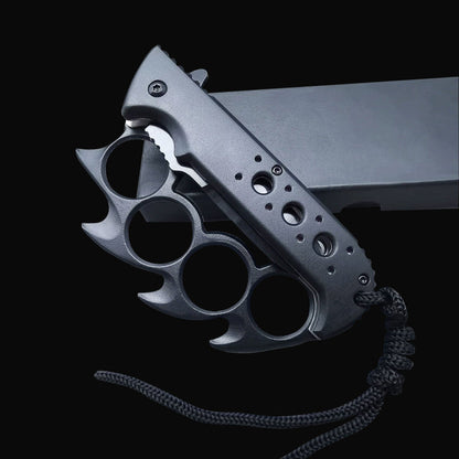 Multi-Function Survival Knife with Integrated Knuckle Duster