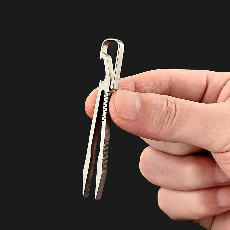 TC4 Titanium Compact Tweezer Keychain for Everyday Carry
