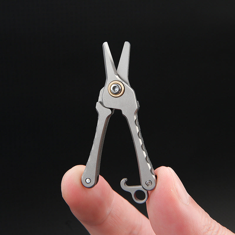 Portable Titanium Keychain Scissors for Hair and Beard Grooming
