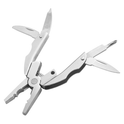 Versatile Scarab Shell Multi-Tool with Integrated Folding Mini-Plier