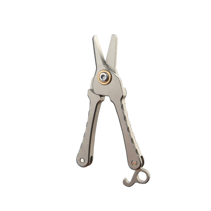 Portable Titanium Keychain Scissors for Hair and Beard Grooming