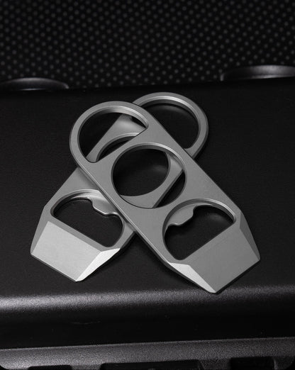 Titanium EDC Pry Bar and Bottle Opener Keychain with Mini Knuckle Tool