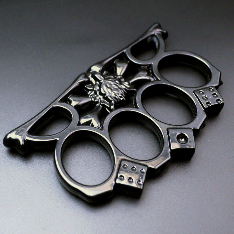 Wolf Head Knuckle Duster Tactical Four Finger Self-Defense Tool