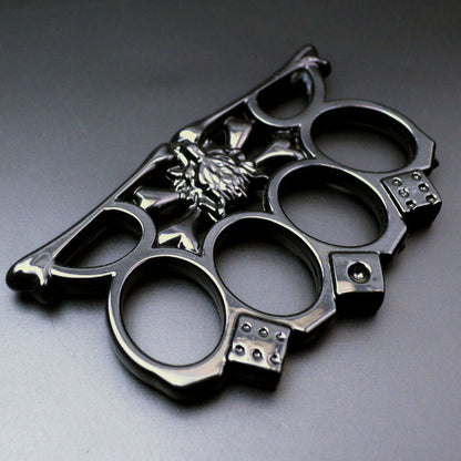 Wolf Head Knuckle Duster Tactical Four Finger Self-Defense Tool