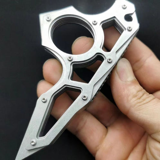 Stainless Steel Single Finger Knuckle Duster for Outdoor Self Defense and Emergency Use
