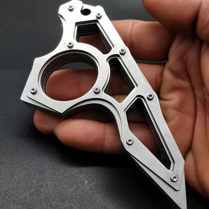 Stainless Steel Single Finger Knuckle Duster for Outdoor Self Defense and Emergency Use